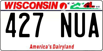 WI license plate 427NUA