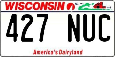 WI license plate 427NUC