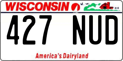 WI license plate 427NUD