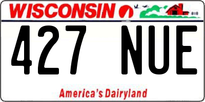 WI license plate 427NUE