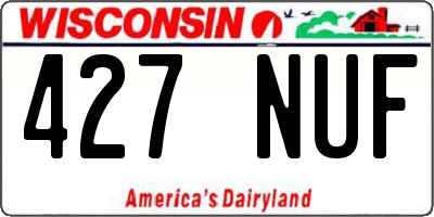 WI license plate 427NUF