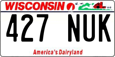 WI license plate 427NUK