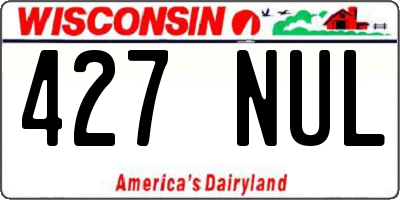WI license plate 427NUL