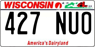 WI license plate 427NUO