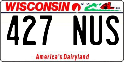 WI license plate 427NUS