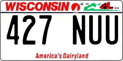 WI license plate 427NUU