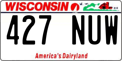 WI license plate 427NUW