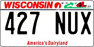 WI license plate 427NUX