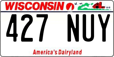 WI license plate 427NUY