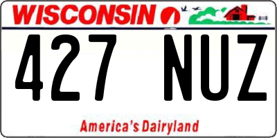 WI license plate 427NUZ