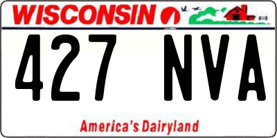 WI license plate 427NVA
