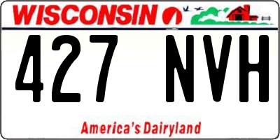 WI license plate 427NVH