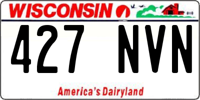 WI license plate 427NVN