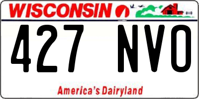 WI license plate 427NVO