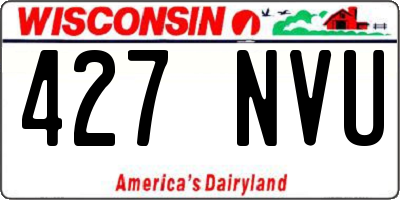 WI license plate 427NVU