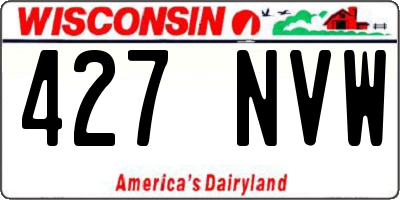 WI license plate 427NVW