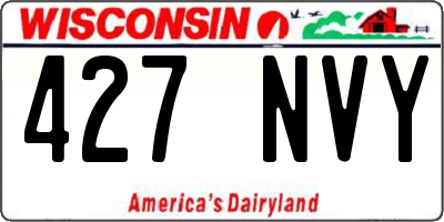 WI license plate 427NVY