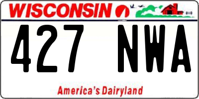 WI license plate 427NWA