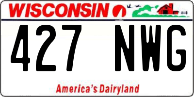 WI license plate 427NWG