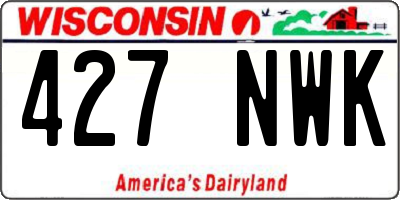WI license plate 427NWK