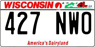 WI license plate 427NWO