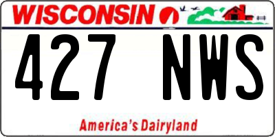 WI license plate 427NWS
