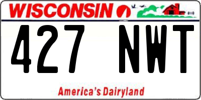 WI license plate 427NWT