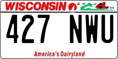 WI license plate 427NWU