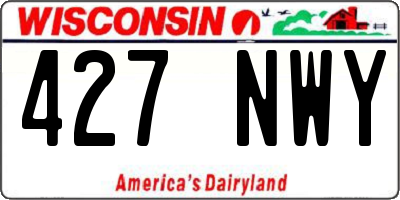 WI license plate 427NWY