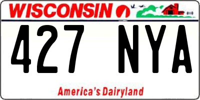 WI license plate 427NYA