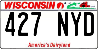 WI license plate 427NYD