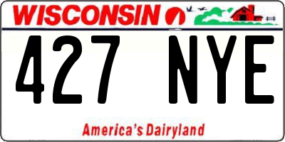 WI license plate 427NYE