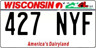 WI license plate 427NYF