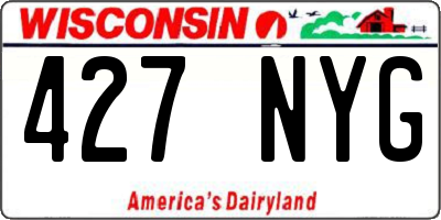 WI license plate 427NYG