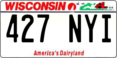 WI license plate 427NYI