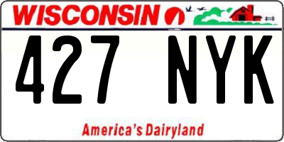 WI license plate 427NYK