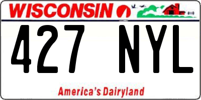 WI license plate 427NYL