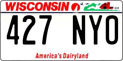 WI license plate 427NYO