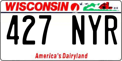 WI license plate 427NYR