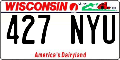 WI license plate 427NYU
