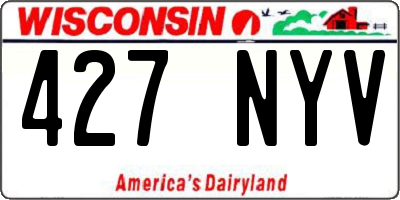 WI license plate 427NYV