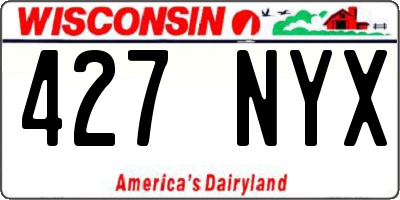 WI license plate 427NYX