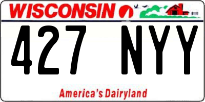 WI license plate 427NYY