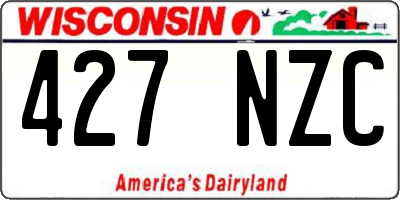 WI license plate 427NZC