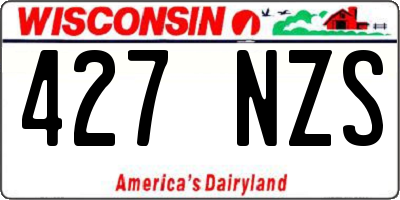 WI license plate 427NZS