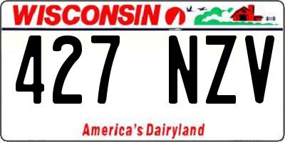 WI license plate 427NZV