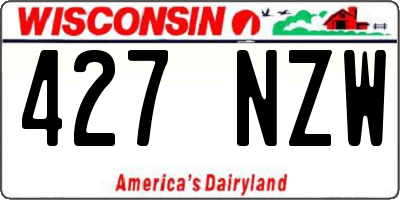WI license plate 427NZW
