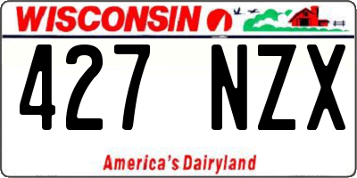 WI license plate 427NZX