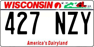 WI license plate 427NZY