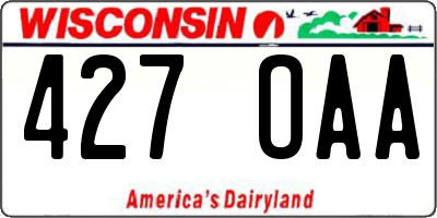 WI license plate 427OAA